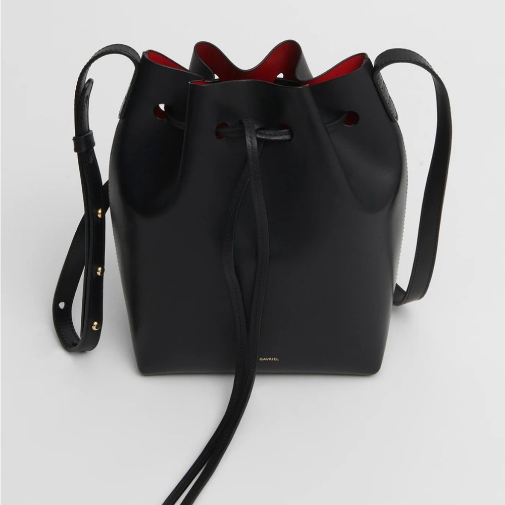 Mansur Gavriel Black Crossbody Bucket Bag - Picture 3 of 15